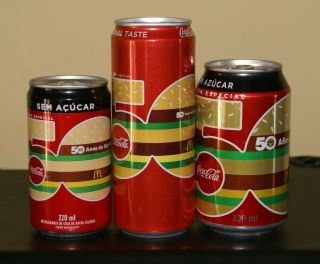 Very Rare Coca - Cola Cans Mc Donald From Colombia/brasil/indonesia