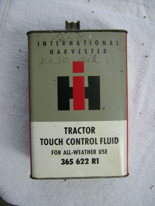 Antique International Harvester Fluid Not Oil Tin Can