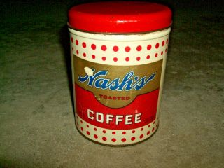 Nash ' s Coffee tin can w/lid 1930 ' s 5