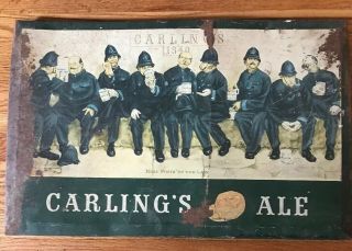 Vintage Metal Carling’s Ale Sign 1840 Nine “pints” Of The Law.