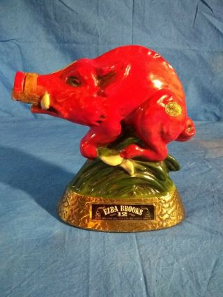 Arkansas Razorback 1969 Eara Brooks Haritage China Bore Pig Red With Snout