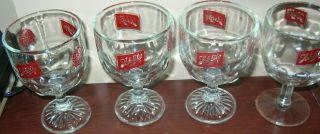 Vtg.  Schlitz The Beer That Made Milwaukee Famous " Heavy Glass Schooners Set Of 4