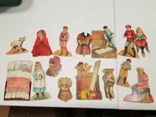 14 Lion Coffee Victorian Paper Dolls,  Little Red Riding Hood Etc.  Trade Cards