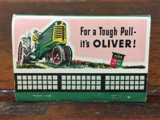 Vintage Oliver Sales - Service (full Nos) Oliver Tractor Logo Matchbook Amboy,  Mn