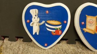 Pillsbury Dough Boy Heart Shaped Wall Decor Set of 3 2