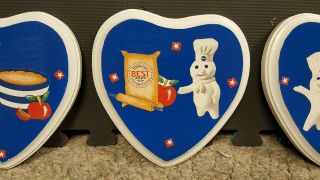 Pillsbury Dough Boy Heart Shaped Wall Decor Set of 3 3