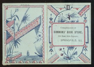 1891 Folding Pocket Calendar,  Simmons 