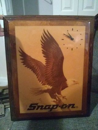 1986 Snap On Tools Eagle Clock.  Depicted By John E.  Bradley 45.  045 - 9130