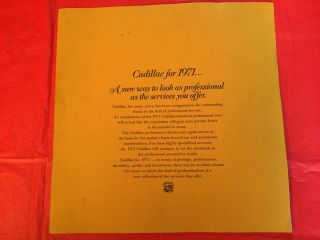1971 Cadillac " Chassis For Funeral Cars & Ambulances " Car Dealer Sales Brochure