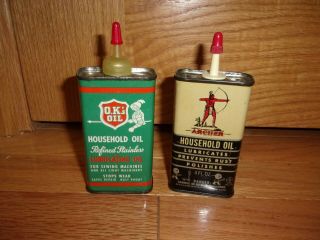 Archer & O.  K.  Household Oil Cans,  Handy Oiler,  Gas Station Display,