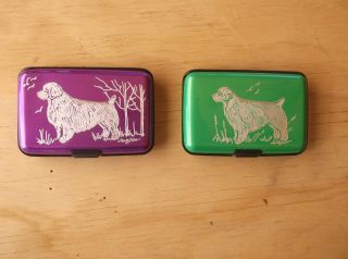 Clumber Spaniel - Hand Engraved Stainless Credit Card Wallet By Ingrid Jonsson.