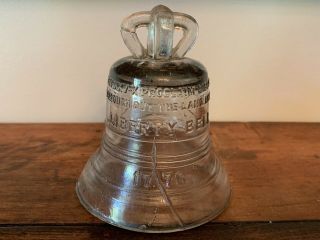 Liberty Bell Glass Candy Container Rare Version