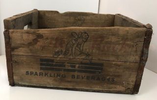 Vintage 1960 White Rock Soda Pop Bottle Wood Crate Box Gas Station Sign 16x13x9