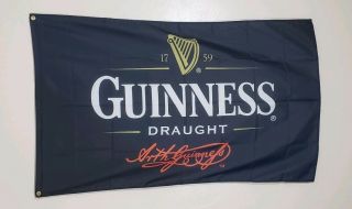 Guinness Draught Banner 3x5 Ft Flag Beer Promotion Advertising Sign Wall Decor