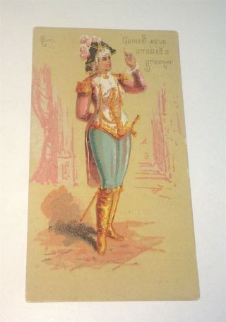 Rare Antique American Casino Theater Merry War Advertising Trade Card Famous 5