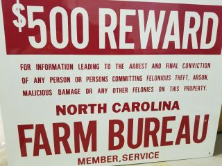 North Carolina Farm Bureau Metal Sign 14 " X 11 " Vintage Not Gas & Oil Nc