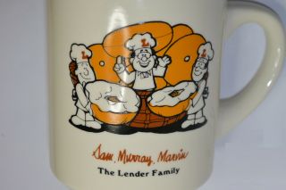 LENDER ' S BAGELS COFFEE MUG/CUP WITH LOGO SAM,  MURRAY,  MARVIN,  THE LENDER FAMILY 2