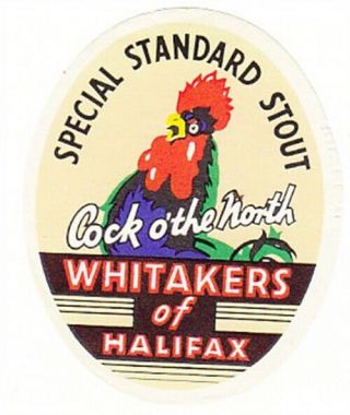 British Beer Label.  Whitakers,  Halifax Stout