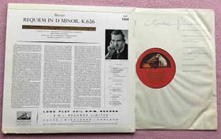 RUDOLF KEMPE & GRUMMER Mozart Requiem ORIG HMV ALP 1444 UK - 1958 LP NM 2