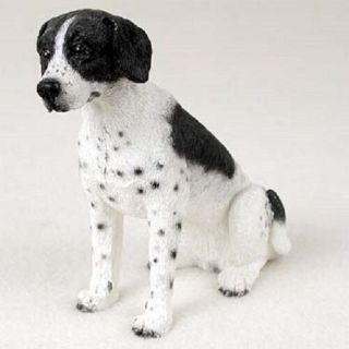 Pointer Dog Hand Painted Figurine Resin Statue Collectible Black White Puppy B&w