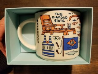 2018 Starbucks Coffee Cup Mug 14oz Been There Series Delaware Bethany Box