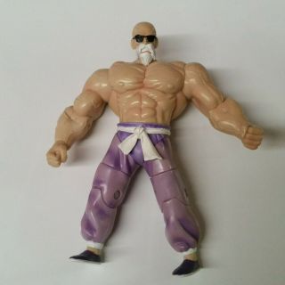 Jakks 2002 Dragon Ball Z Buff Master Roshi Action Figure Purple Pants