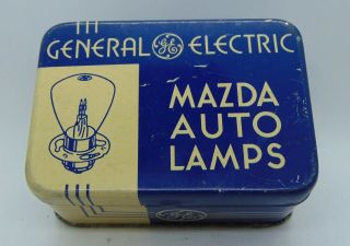 Vintage General Electric Ge Mazda Auto Lamps Lights Tin Can Gas Oil Collectible