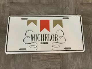 Vintage Michelob Beer Advertising License Plate Sign Man Cave Decor Brewiana Nos