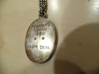 VINTAGE 1952 STANDARD OIL & GAS,  LGB.  STERLING SILVER MANAGERS AWARD,  FARM DEAL 2