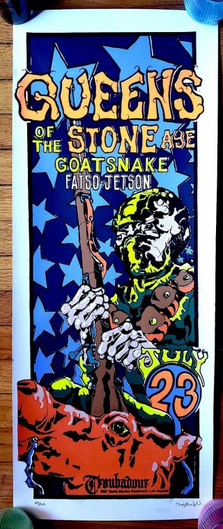 Queens Of The Stone Age,  Goatsnake,  Fatso Jetson 7 - 23 - 99 Troubador Poster Rare