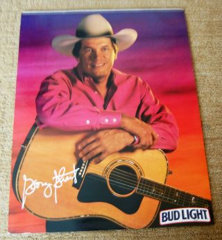 George Strait " Bud Light " Advertising Poster 16 " X 20 " 1984 Nos.