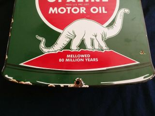 VINTAGE SINCLAIR OPALINE MOTOR OIL CAN PORCELAIN GAS,  OIL SIGN 2
