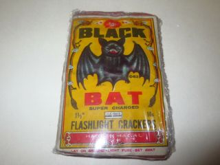 Vintage Class 3 Black Bat Firecracker Label Firecrackers Fireworks Macau 1 1/2 "