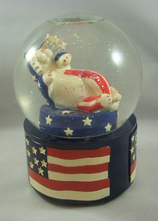Annaco Creations Whimsiclay Musical Water Globe Stars & Stripes By Lacombe 25011