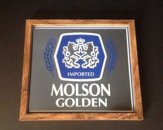 Beer Signs - Molson Golden Beer Mirrors - Nos - Man Cave Bar - Canadian