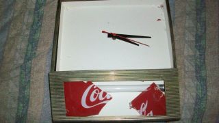 Vintage Coca - Cola Lighted Wall Clock Light Broken Glass
