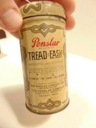 Vintage Penslar Tread - Easy Antisceptic Foot Powder Tin (empty)
