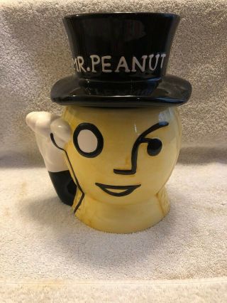Vintage Mr.  Peanut Head Planters Ceramic Cookie Peanut Jar 4