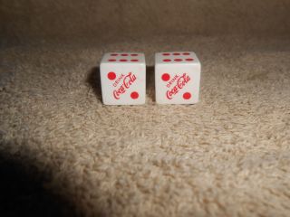Vintage Drink Coca - Cola Red And White Dice