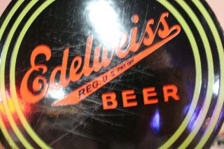 EDELWEISS BEER PORCELAIN METAL DEALER SIGN BREWING MAN CAVE BAR DRINKING GAS OIL 3