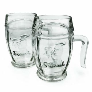 Kozel - Horned Handle - Beer Pint Tankard Glass (set Of 2)