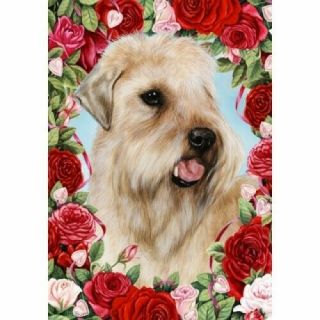 Roses Garden Flag - Wheaten Terrier 190561