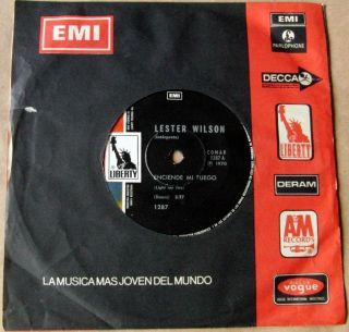 Lester Wilson Light My Fire Soulish Version Rare Southamerica 7 " 1970 The Doors