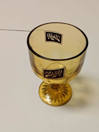 Vintage Amber Glass Schlitz Beer Goblet