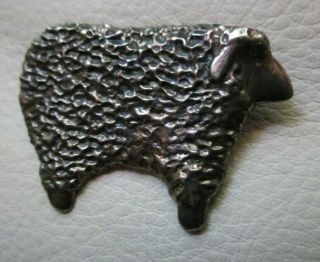Breakell Lamb / Sheep Sterling Silver Brooch Pin Signed Vintage