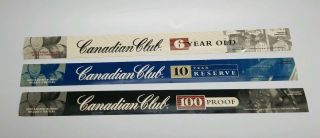 Canadian Club Advertising Display Insert Strips 100 Proof 6 Year 10 Year Reserve