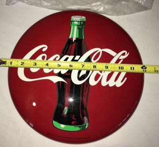 Rare Vintage Round Cocacola 11 " - 12 " Metal Sign 1990