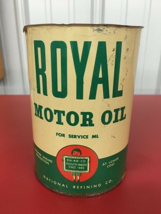 Royal En - Ar - Co Motor Oil Quart Can Metal