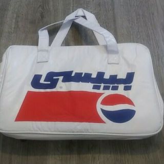 Vintage Arabic Pepsi Cola White Plastic Cooler Bag 80s