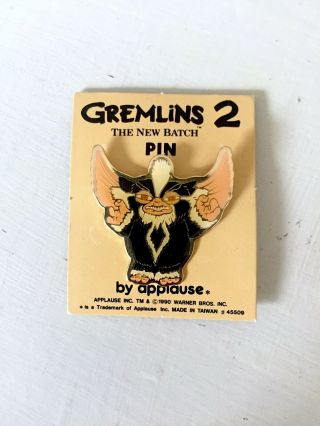 Vintage Gremlins 2 Movie Pin 1990 Warner Bros Mogwai Button Badge Stripe Gizmo